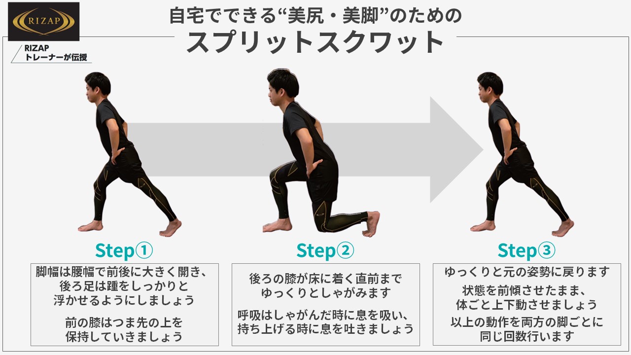 RIZAP_自宅でできる”美尻・美脚”のための「スプリットスクワット」