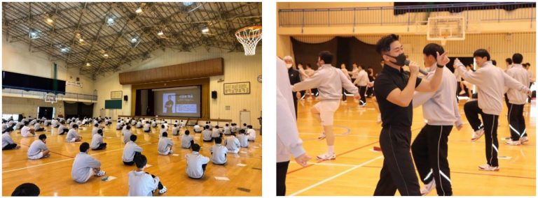 鹿児島商業高校にて体づくり教室